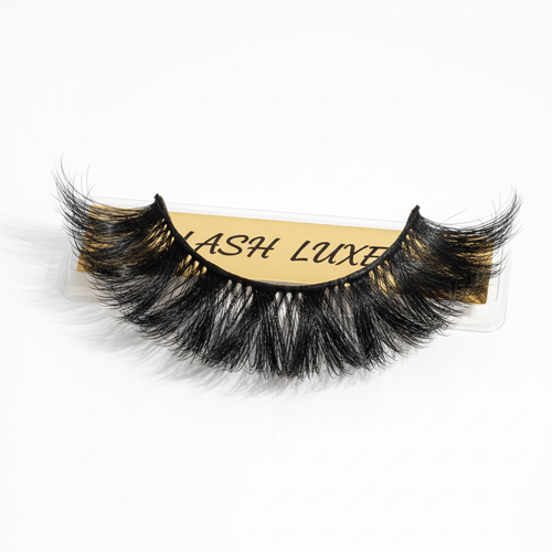 3D faux mink eyelashes on white background