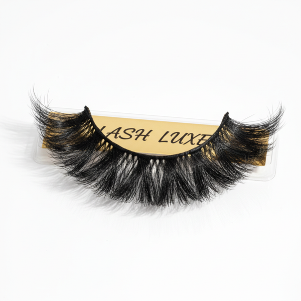 3D faux mink eyelashes on white background