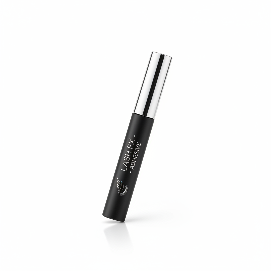 Lash adhesive glue tube on white background
